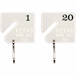 HPC Slotted Numbered Key Tags - 1 to 20 - SKU: H-NT-1-20