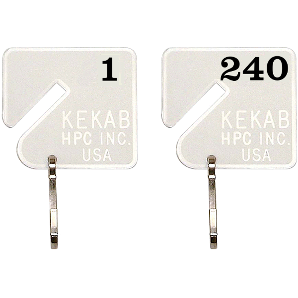 Slotted Numbered Key Tags - 1 to 240