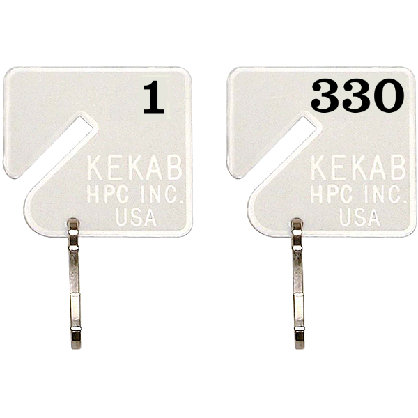 Slotted Numbered Key Tags - 1 to 330