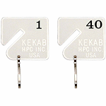HPC Slotted Numbered Key Tags - 1 to 40 - SKU: H-NT-1-40