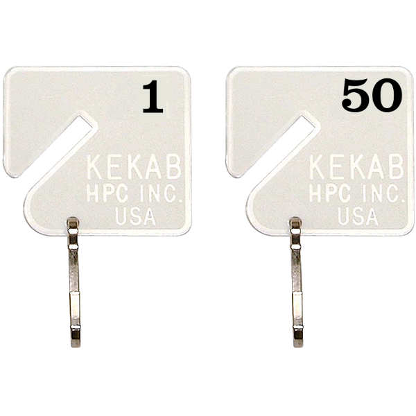 Slotted Numbered Key Tags - 1 to 50