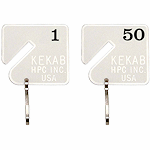 HPC Slotted Numbered Key Tags - 1 to 50 - SKU: H-NT-1-50