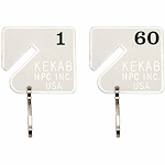 HPC Slotted Numbered Key Tags - 1 to 60 - SKU: H-NT-1-60