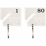 HPC Slotted Numbered Key Tags - 1 to 80 - SKU: H-NT-1-80