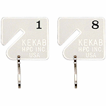 HPC Slotted Numbered Key Tags - 1 to 8 - SKU: H-NT-1-8