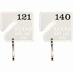 HPC Slotted Numbered Key Tags - 121 to 140 - SKU: H-NT-121-140