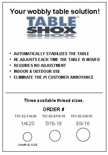 Jacob Holtz TableShox Table Glide - Measurement Card