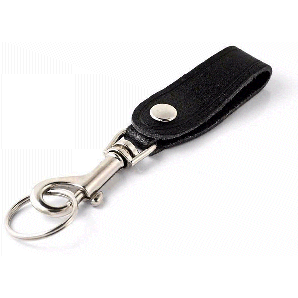 0306-139 - BOLT SNAP KEY RING WITH DETACHABLE LEATHER STRAP - KEY-BAK more images