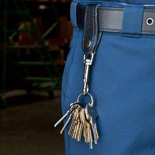 0306-139 - BOLT SNAP KEY RING WITH DETACHABLE LEATHER STRAP - KEY-BAK more images