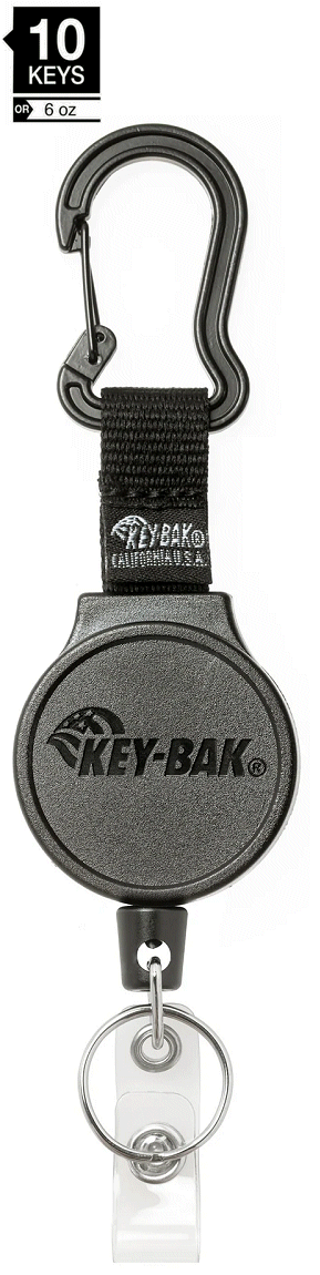 Key-Bak MID6-DUO Heavy Duty Badge Reel and Keychain with Carabiner 0006 ...
