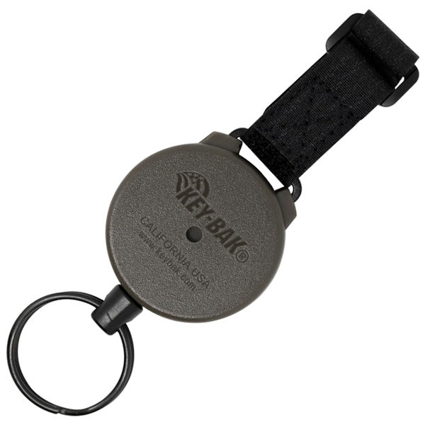 0488-8223-BLACK - SECURIT MOLLE HEAVY DUTY CARABINER RETRACTABLE KEYCHAIN - BLACK - KEY-BAK more images