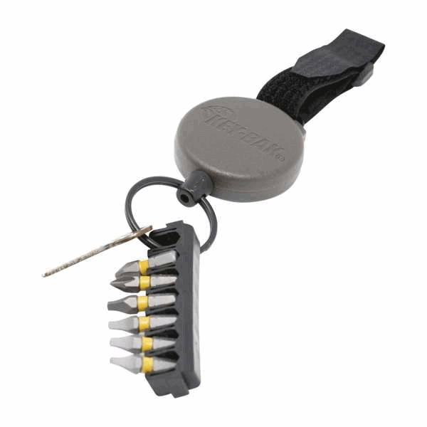 0488-8223-BLACK - SECURIT MOLLE HEAVY DUTY CARABINER RETRACTABLE KEYCHAIN - BLACK - KEY-BAK more images