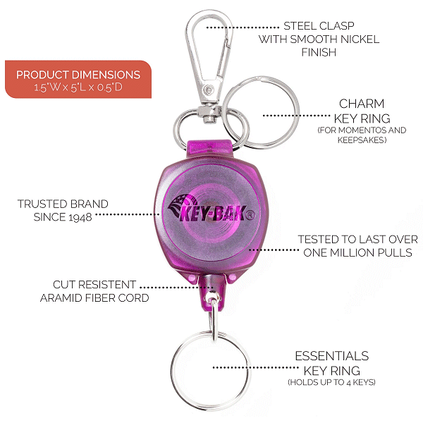 Key-Bak 0KW1-0A54 Snapback Retractable Keychain - Gallery Image #2