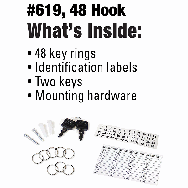 61900 - 48 HOOK LOCKING METAL KEY CABINET - LUCKY LINE more images