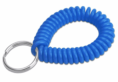 410 - WRIST COIL WITH KEY RING - LUCKY LINE