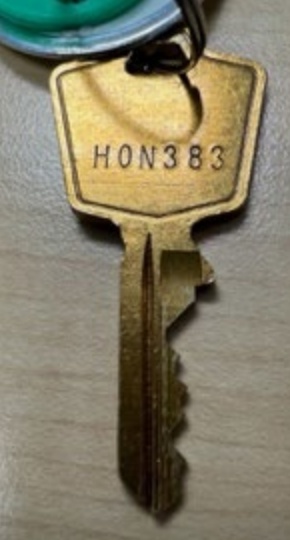 HON383 File Cabinet Lock Key