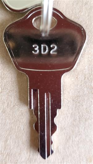 Sentry Safe 3D2 Lock Key