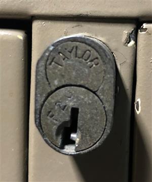 Taylor F20 File Cabinet Lock Key